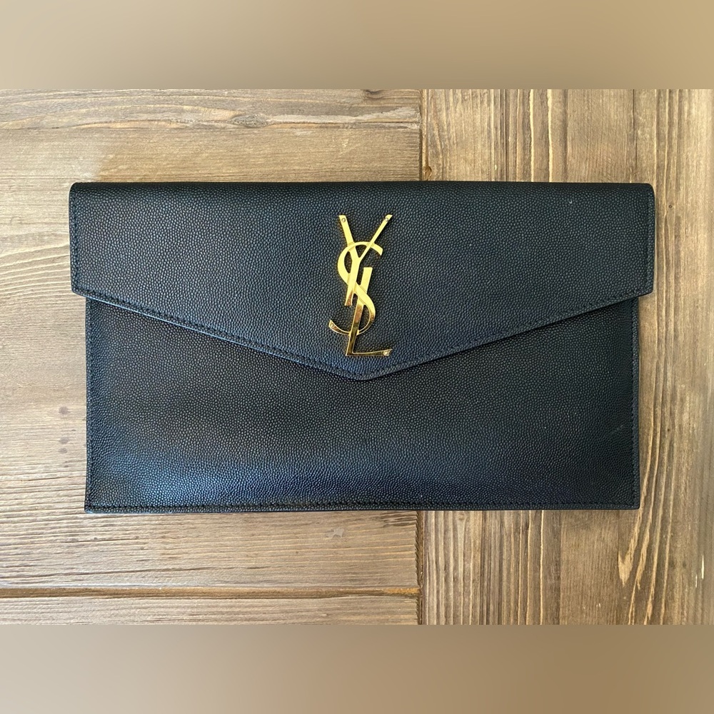 YSL Yves Saint Laurent Uptown Black Clutch